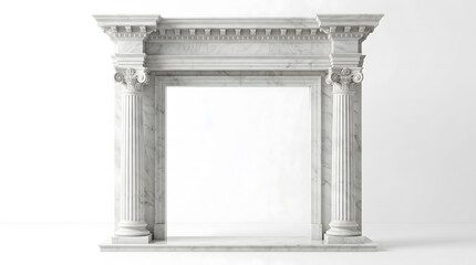 Obraz premium Classical Marble Arch Frame Isolated Luxury Ancient Architecture Border