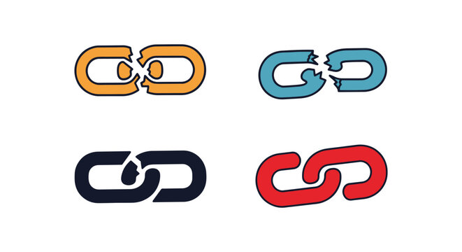 broken link Line art vector modern abstract clean shapes