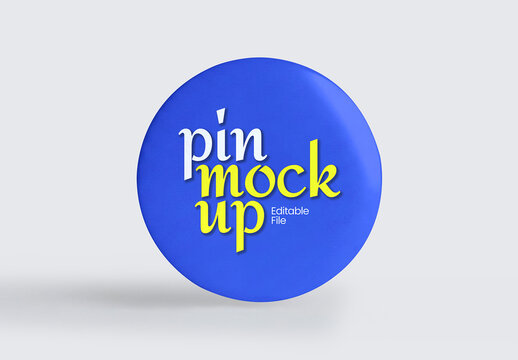 Round Pin Badge Mockup