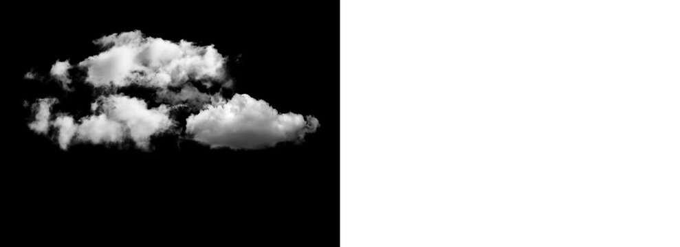 White fluffy clouds on a dark background in the sky alone transparent background
