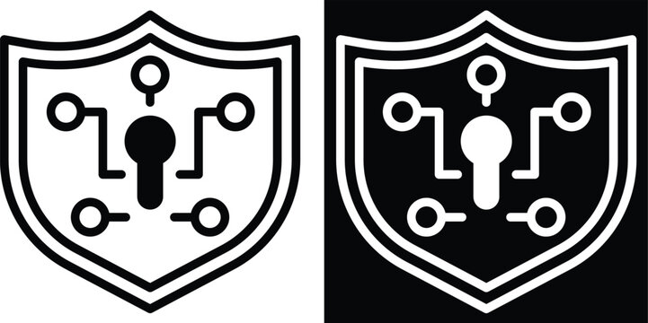 shield Two-tone version in black and white background