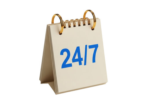 247 calendar isolated on transparent background