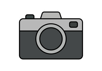 Icono de cámara fotográfica digital de color gris y negro © Gabrieuskal