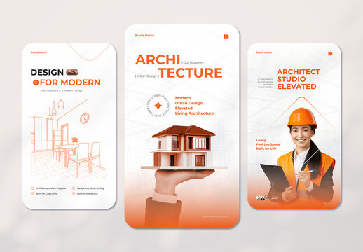 Modern Architecture Company Instagram Carousel Social Media Story Post Layout