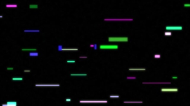 Modern digital glitch effect with colorful horizontal lines animating across a dark data background