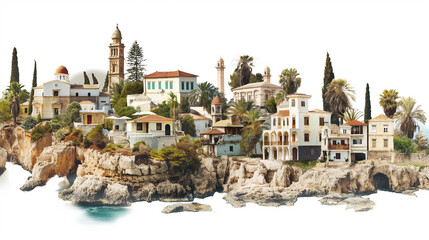 Obraz premium Cyprus, Travel Collage of famous places. Element for Advertisement, postcard, poster