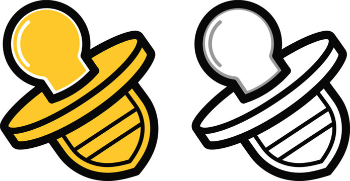 Colorful pacifier icons for baby care and nursery decor