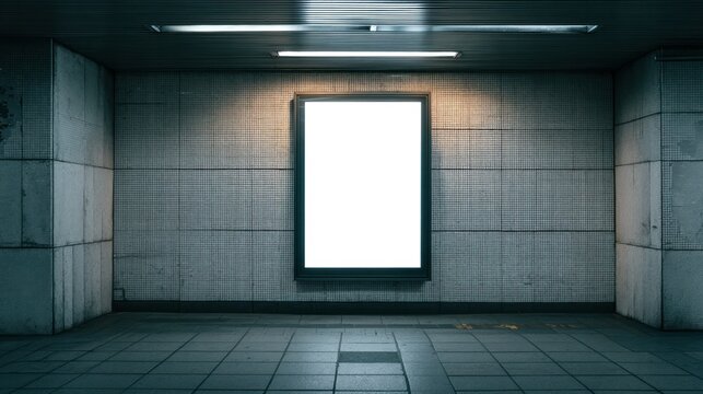 Blank poster in a public space