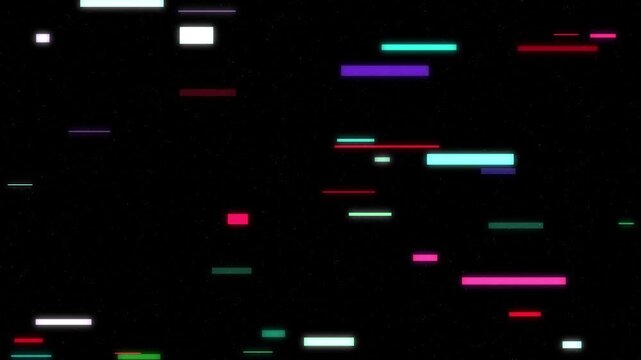 Dynamic abstract motion of colorful horizontal glitch lines creating digital data error effect