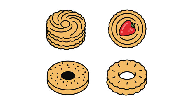 butter cookie Line art vector creative abstract design
