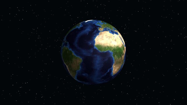 Digital Animation Zooming into Sabha Libya on Rotating Planet Earth