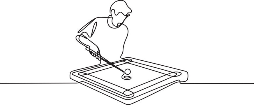 Carrom Board game logo silhouette, carrom illustration, Outline sketch drawing of carrom board player. one line Icon drawing