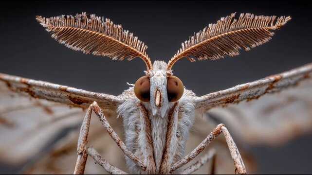Close-up Extreme Macro Photograph of a Moth's Fascinating Antennae