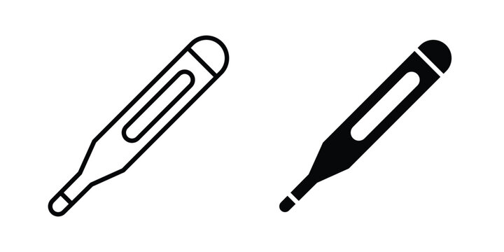Digital thermometer icon on white background.