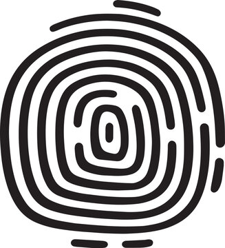 Black and white hand-drawn concentric oval fingerprint pattern
