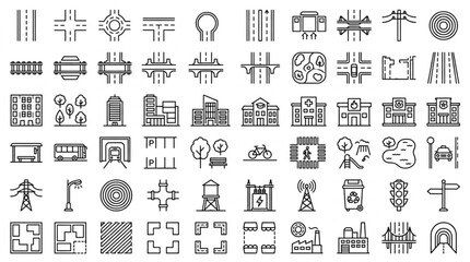 Collection of Architectural Symbols and Icons for Urban Planning. © Dolar