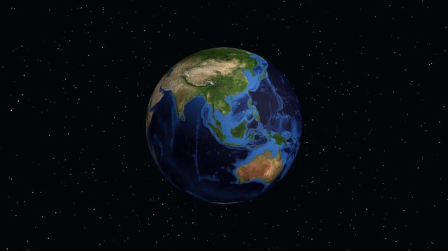 Satellite Zoom Animation from Outer Space to Palembang Indonesia