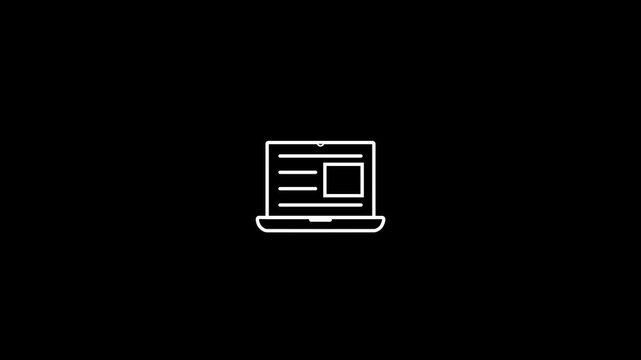 Digital document management system icon on a laptop screen for online data organization.