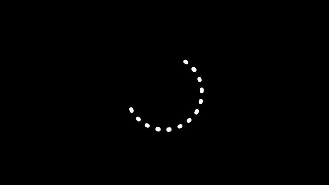 Animation of a loading spinning load wheel, circle Modern loading animation, futuristic uploading progress bar on black background.