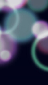 Vertical video: Bokeh lights appearing, neon brain pulsing, shrinking, fading to highlight glow