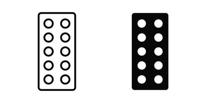 Pill blister on white background.icon on white background.
