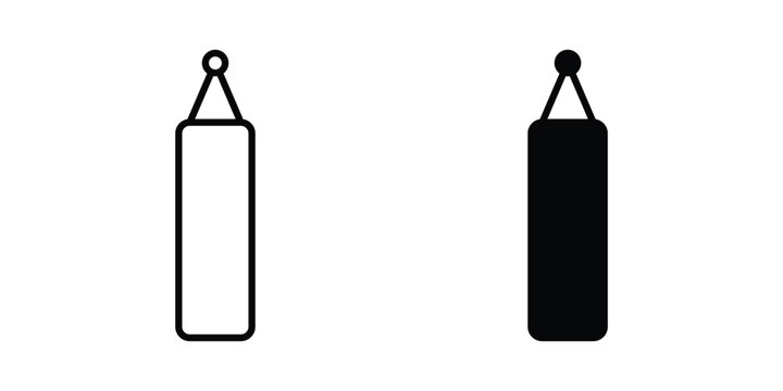 Punching bag icon on white background.