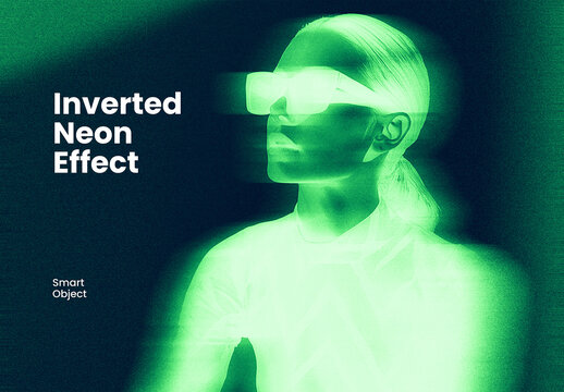 Inverted Neon Photo Effect Glitch Art Style