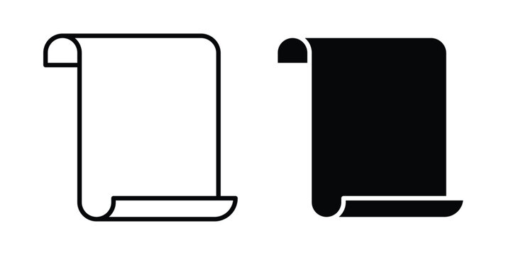 Scroll paper icon on white background.