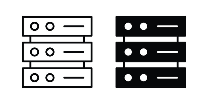 Server rack icon on white background.