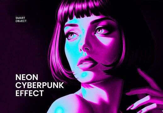 Neon Cyberpunk Photo Effect Template