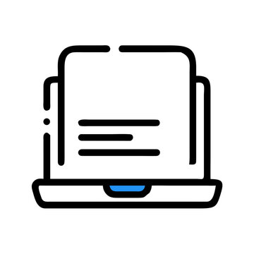 Electronic document processing icon on portable workstation.
