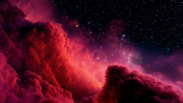 Colorful red and purple cosmic nebula clouds in deep space, abstract astronomy background and universe exploration concept nebula, cosmic background, deep space, universe