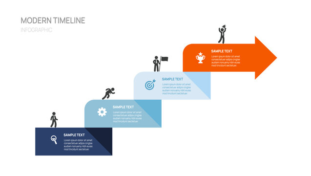 Infographics circle label arrow symbol timeline business 4 steps options to success template.