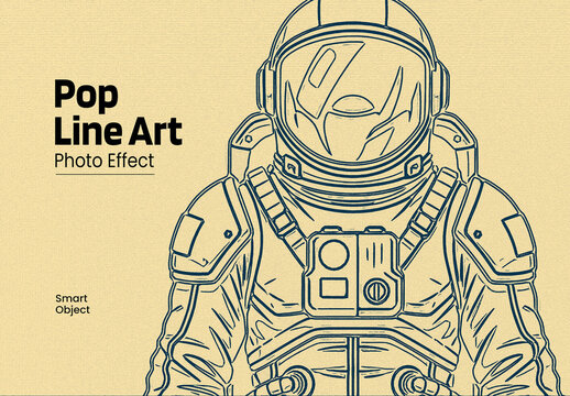 Pop Art Line Drawing Photo Effect
