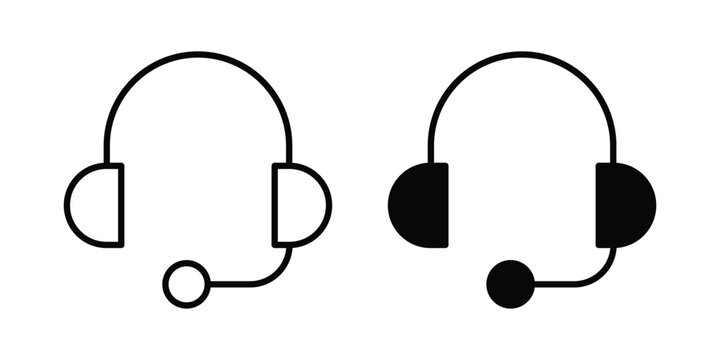 Support headset icon on white background.