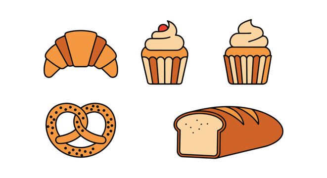 bakery item Line art vector minimal creative abstract