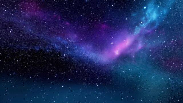 Colorful blue and purple galaxy nebula with dense star field, abstract deep space background and cosmic universe concept galaxy, nebula, starfield, deep space, universe, outer space