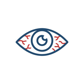 Bloodshot Eye Icon Illustration Containing irritated vision red veins and eye fatigue