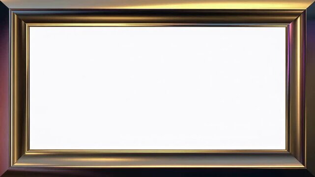 Golden Frame Empty White Space Video Shot For Overlay.