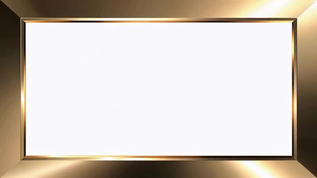 Golden frame on stage illuminated video sequence.