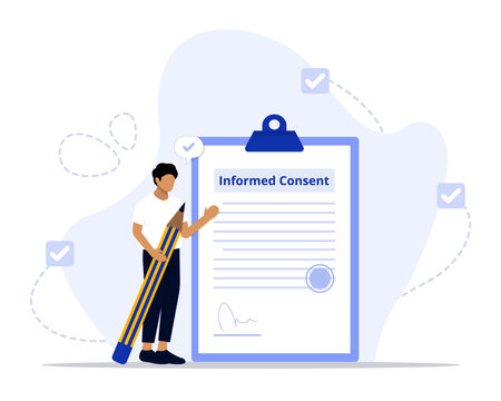 informed consent form concept illustration. Suitable for landing page, ui, web, App intro card, editorial, flyer, and banner.