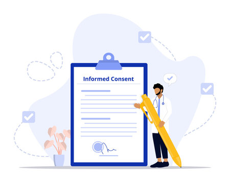 informed consent form concept illustration. Suitable for landing page, ui, web, App intro card, editorial, flyer, and banner.