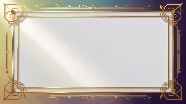 Golden Ornate Frame Border Montage For Elegant Video Titles.