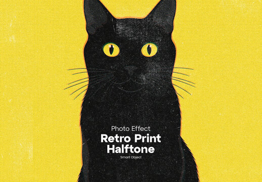 Halftone Retro Print Photo Effect