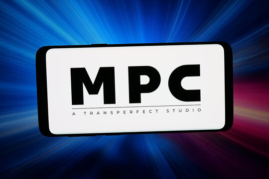 Stuttgart, Germany - 05-06-2026: In this photo illustration, the logo of French business Moving Picture Company (MPC) is displayed on a smartphone in front of abstract background on computer screen.