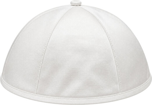 White Zucchetto skullcap for the Pope isolated on transparent background