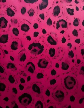 Seamless pattern of black rosettes on pink background