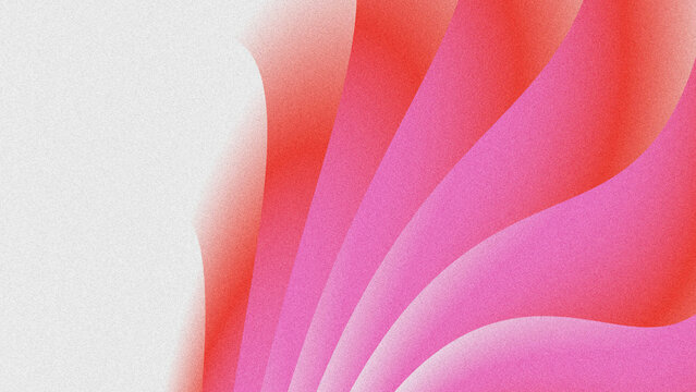 Abstract grainy background with smooth gradient waves in hyper red orange, neon peach, and soft white tones. 