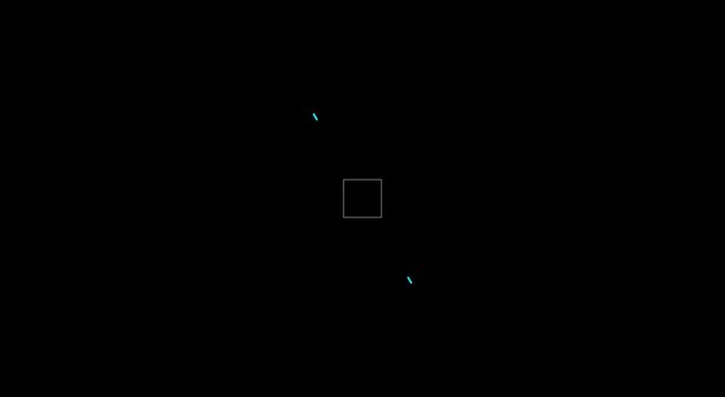 Digital hud target interface overlay with pulsing geometric scan animation