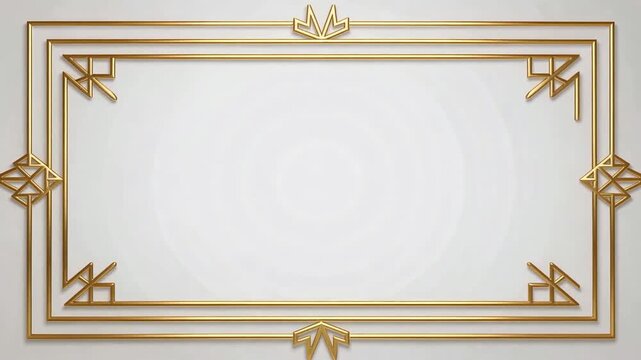 Elegant gold framed border video for certificates and invitations.
